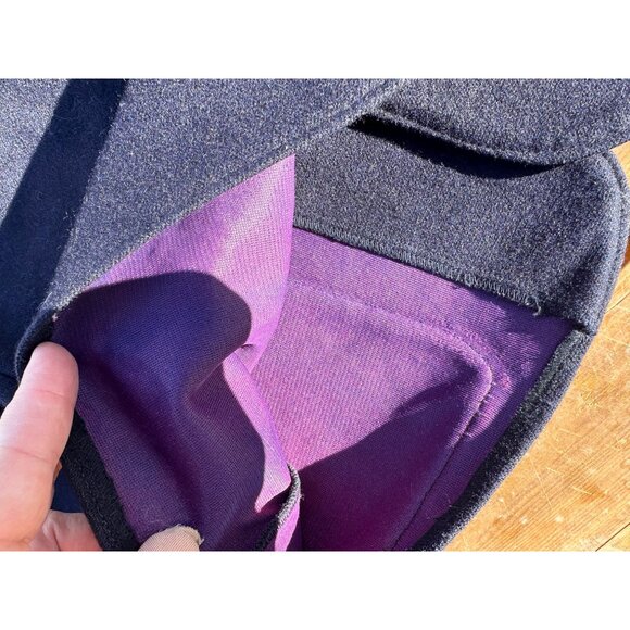 70s Child All Wool Navy Blue Prep School Blazer Jacket Purple Lining Chest 32in - Picture 3 of 3